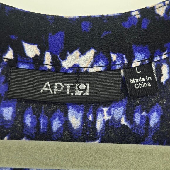 Apt 9 Abstract Print Sleeveless Blouse - L Blue/Black Print - Picture 5 of 6